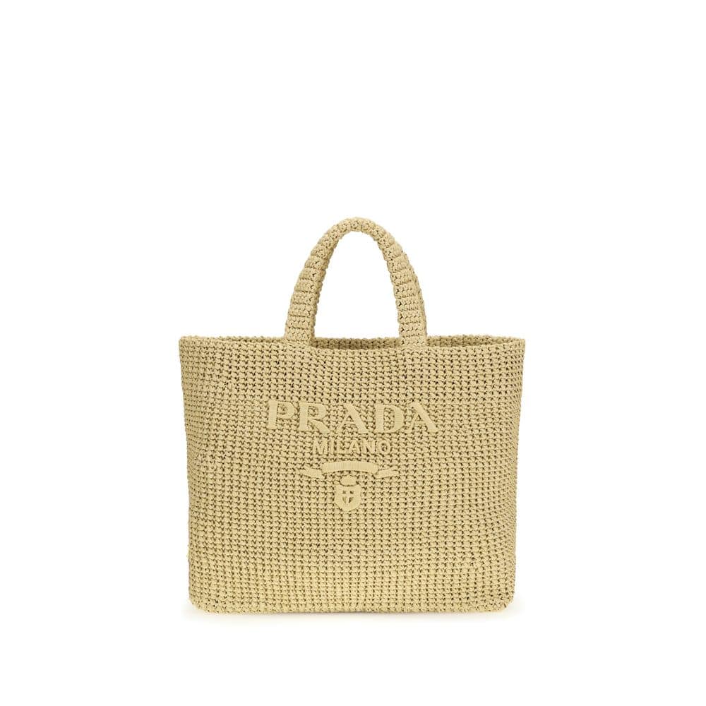 Prada Beige Raffia Shoulder Bag