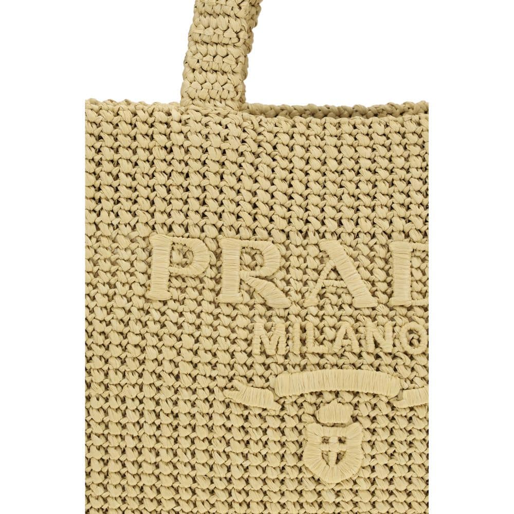 Prada Beige Raffia Shoulder Bag - Image 4