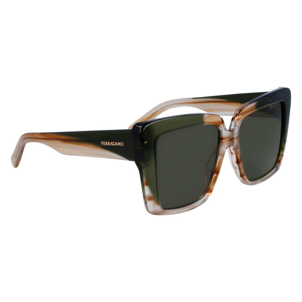 Ferragamo Brown Acetate Sunglasses - Image 3