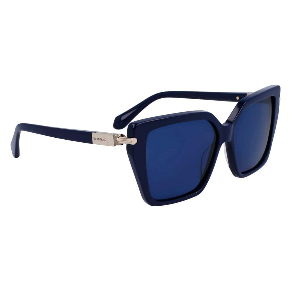 Ferragamo Blue Acetate Sunglasses - Image 3