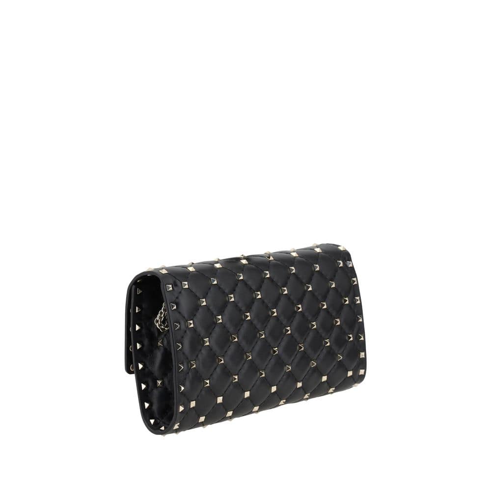 Valentino Garavani Black Calf Leather Bos Taurus Shoulder Bag - Image 3