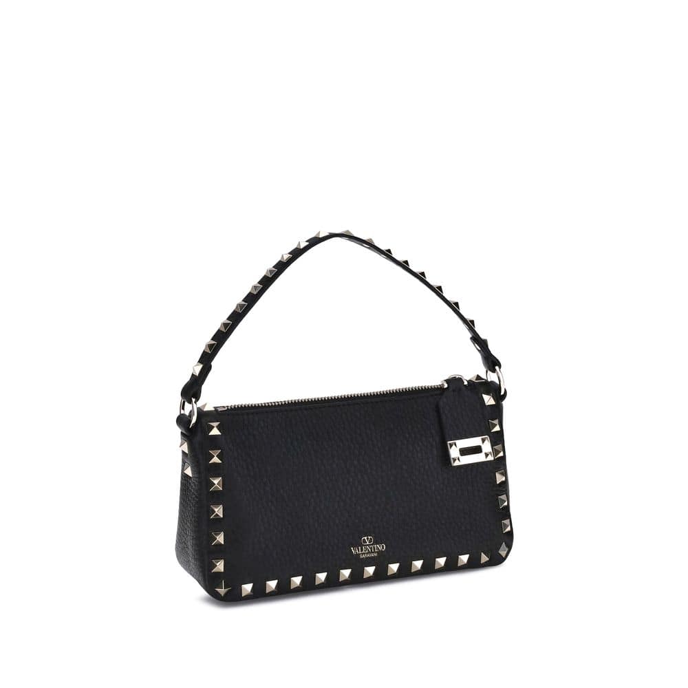 Valentino Garavani Black Calf Leather Bos Taurus Shoulder Bag - Image 2