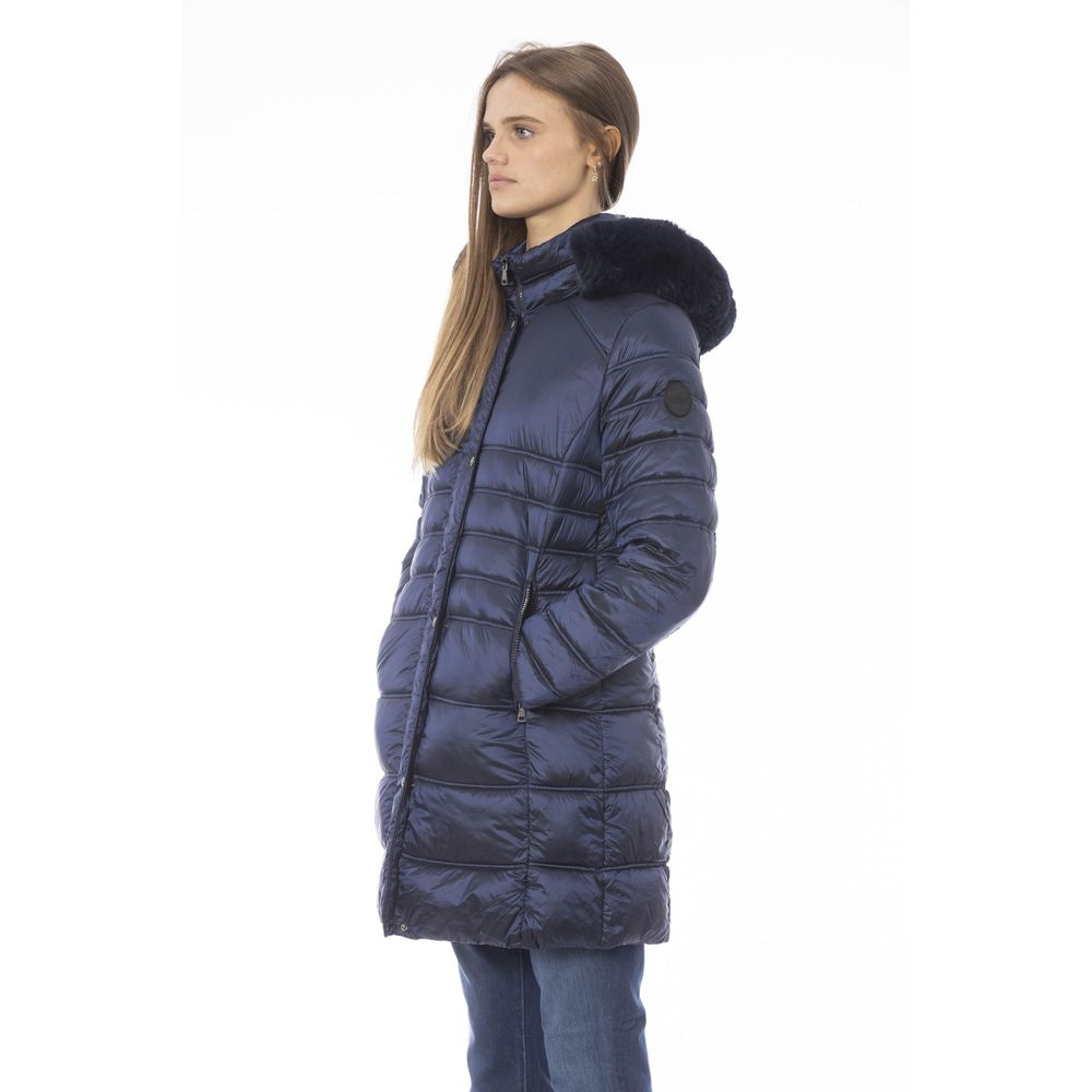 Baldinini Trend Light Blue Polyester Jackets & Coat - Image 2