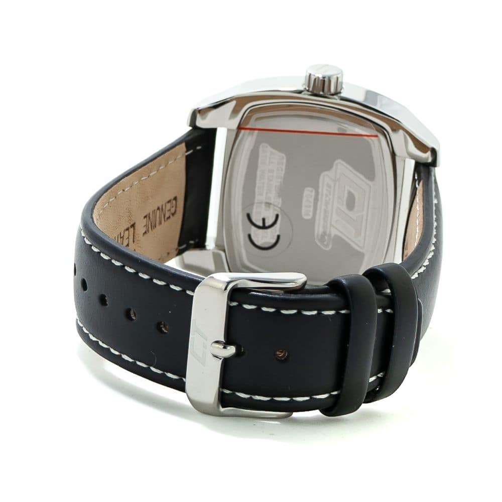 Chronotech Black Leather Dress Watch - Image 2