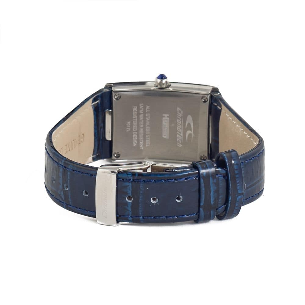 Chronotech Blue Leather Dress Watch - Image 2
