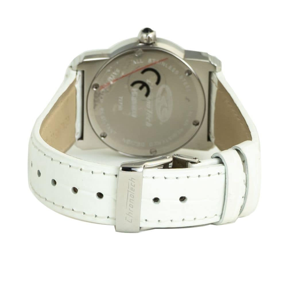 Chronotech White Leather Dress Watch - Image 2