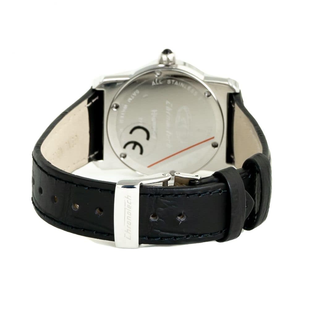 Chronotech Black Leather Dress Watch - Image 2