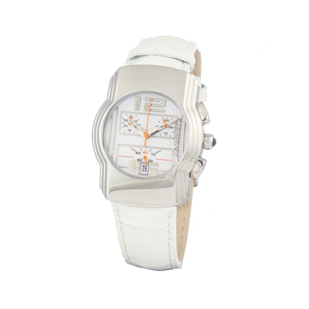 Chronotech White Leather Dress Watch