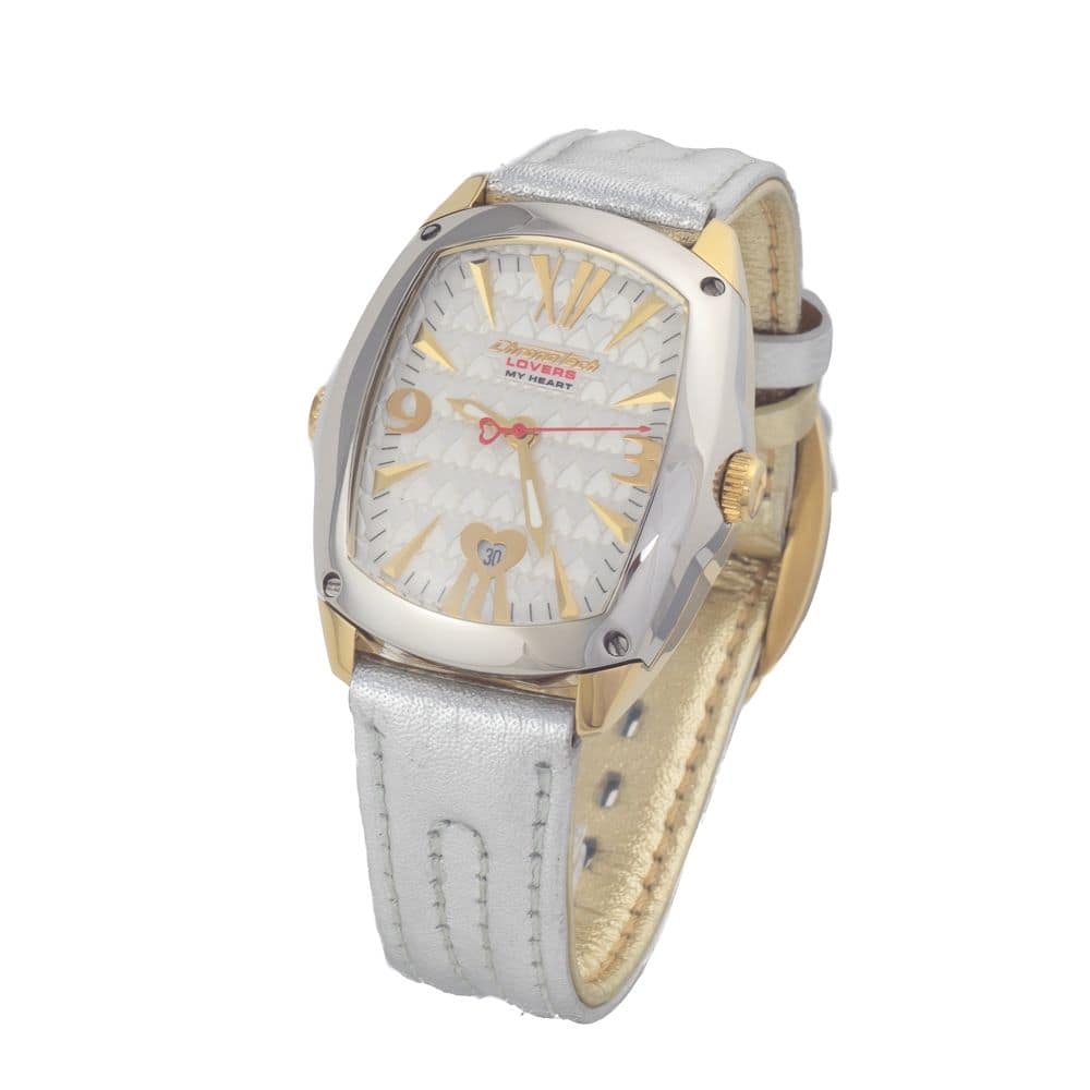 Chronotech Silver Leather Dress Watch - Image 2