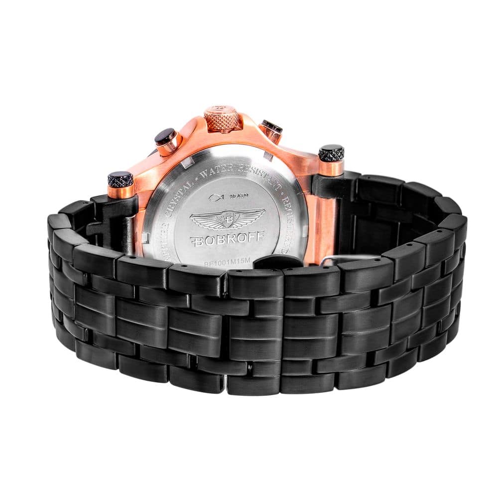 Bobroff Black Stainless Steel Dress Watch - Image 2
