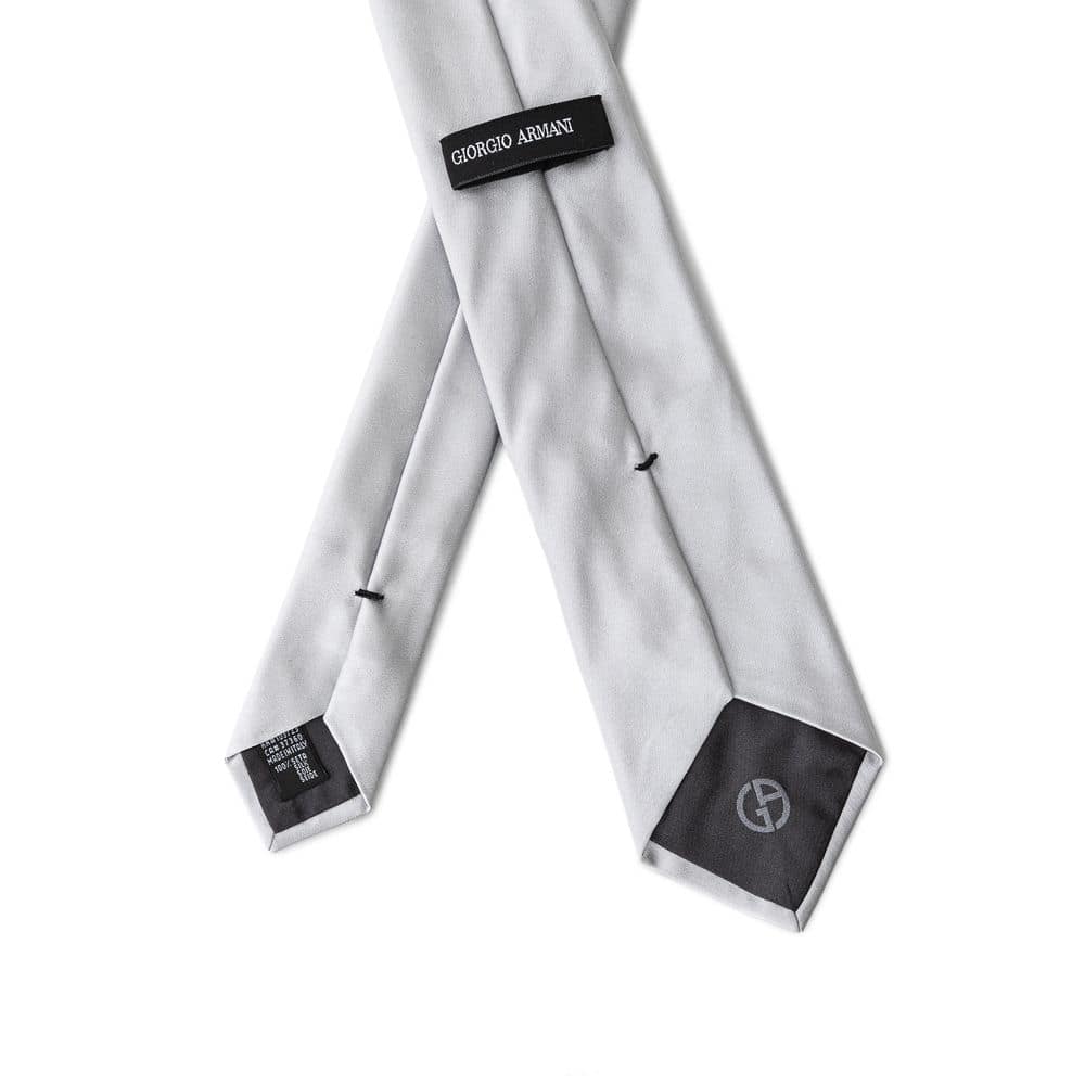 Giorgio Armani Silver Silk Tie - Image 2