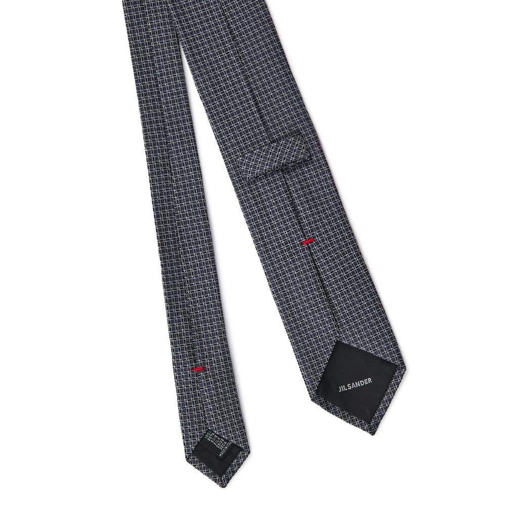 Jil Sander Gray Silk Tie - Image 2