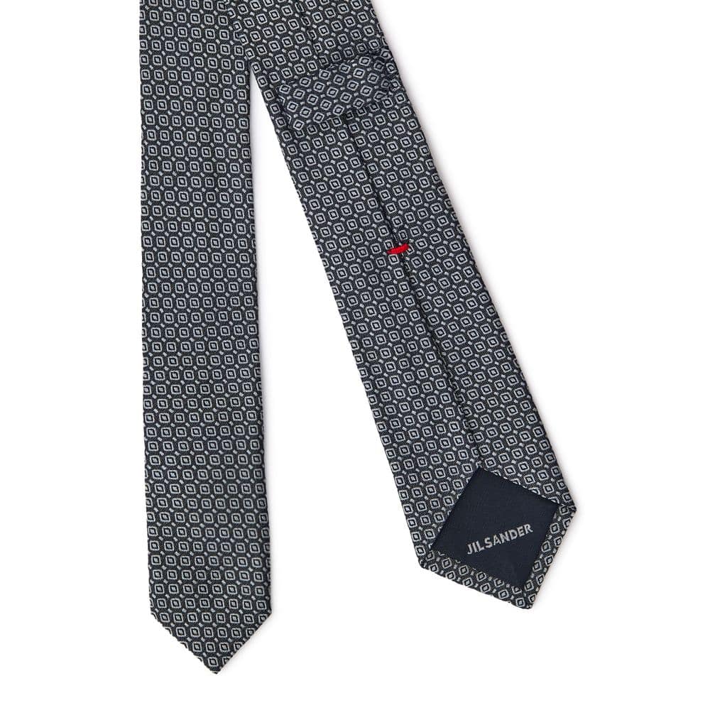 Jil Sander Gray Silk Tie - Image 2