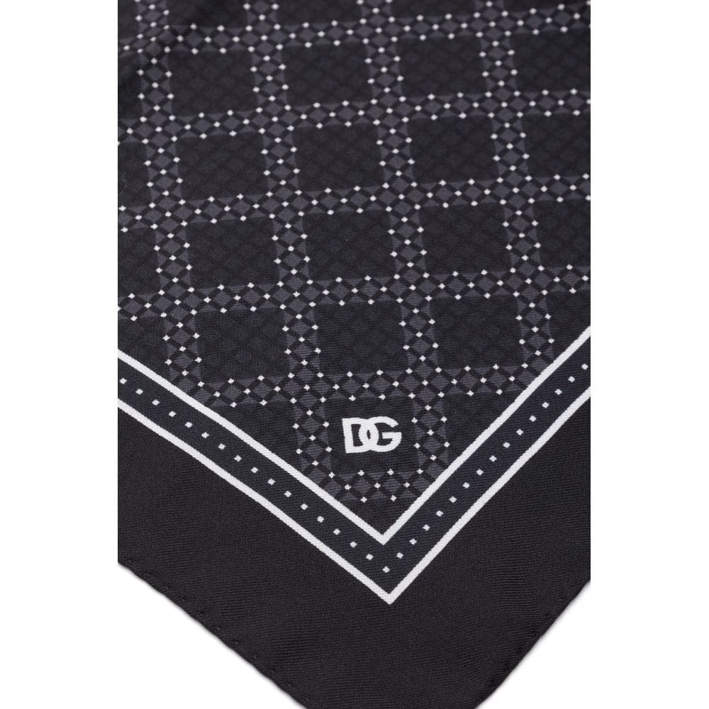 Dolce & Gabbana Black Silk Pocket Square - Image 2