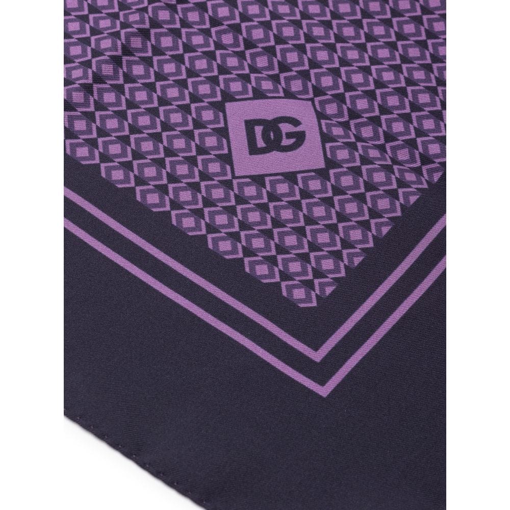 Dolce & Gabbana Purple Silk Pocket Square - Image 2