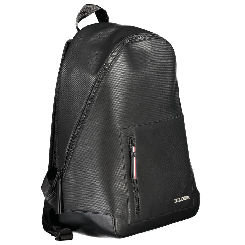 Tommy Hilfiger Black Polyurethane Men's Backpack - Image 3