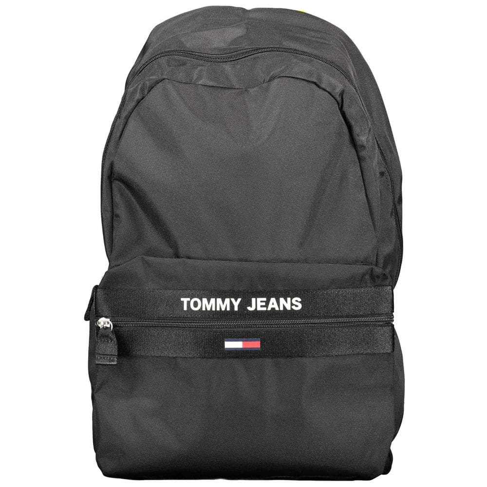 Tommy Hilfiger Black Recycled Polyester Men Backpack