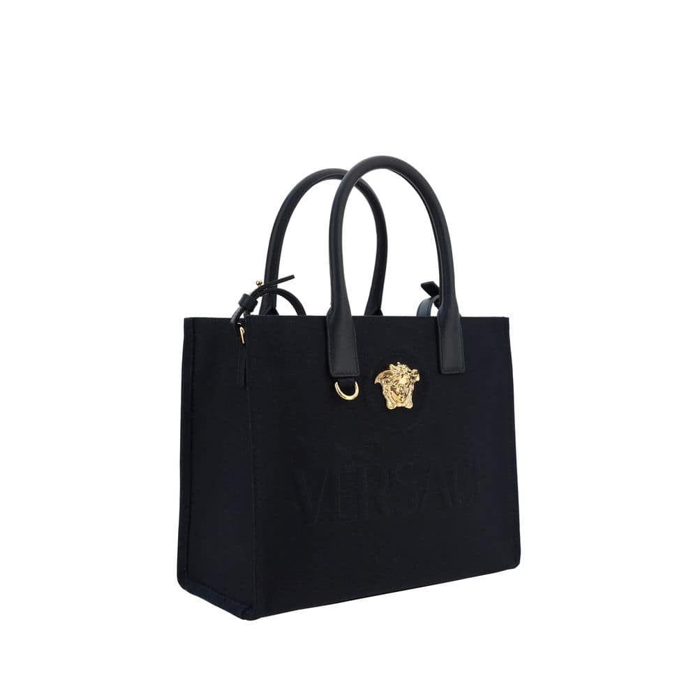 Versace Black Cotton Shoulder Bag - Image 2