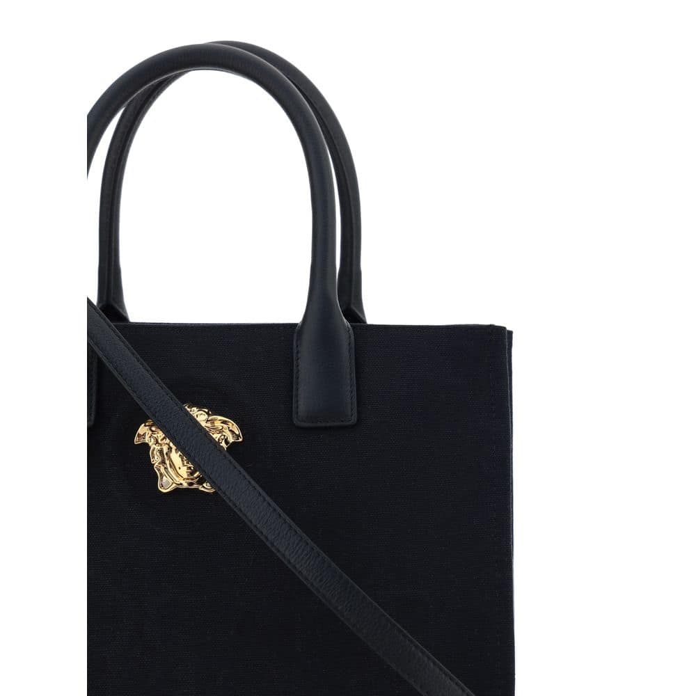 Versace Black Cotton Shoulder Bag - Image 4