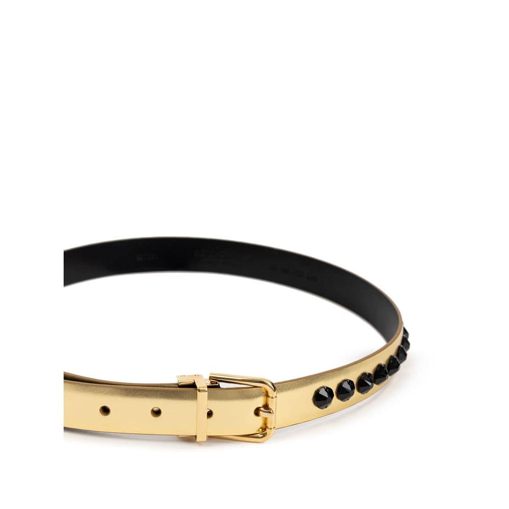 Dolce & Gabbana Gold Leather Regular Belt - Image 2