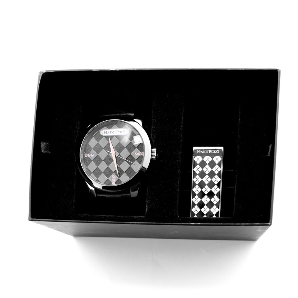 Marc Ecko Black Leather Dress Watch - Image 3