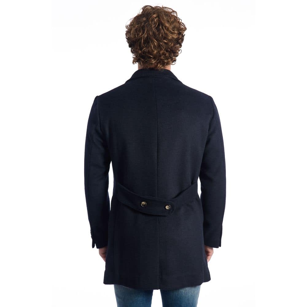 Roberto Pepe Luxury Blue Wool Men Jacket - Image 3
