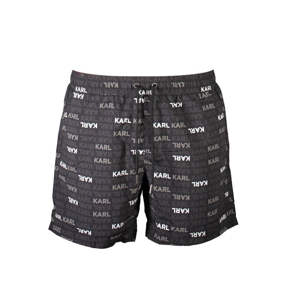Karl Lagerfeld Nero Polyester Men's Swim Boxer