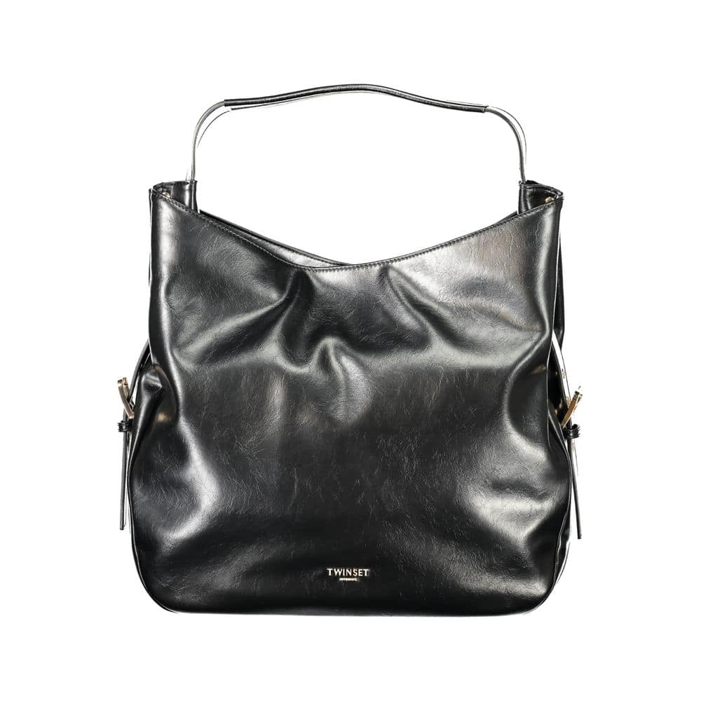 Twinset Black Polyurethane Women Hobo Bag