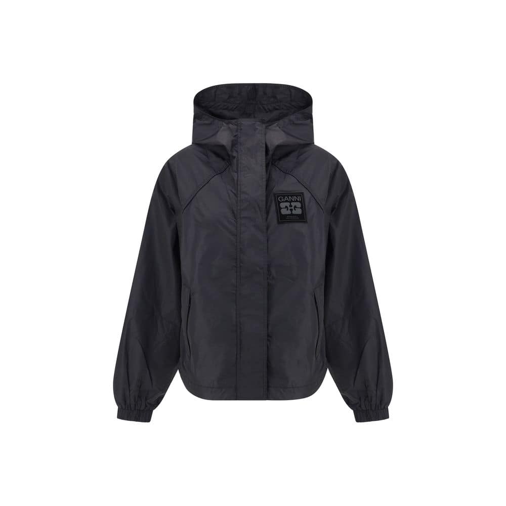 Ganni Black Nylon Shell Jacket