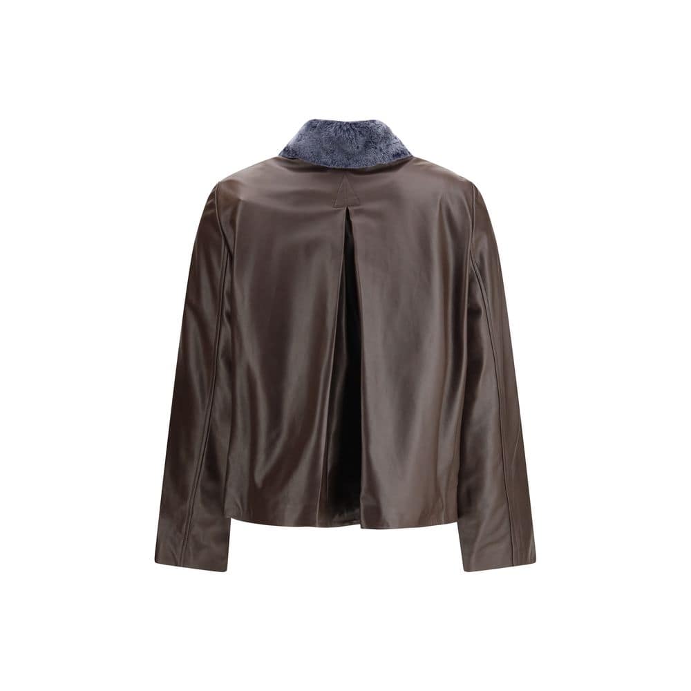 Marni Brown Leather Jacket - Image 2