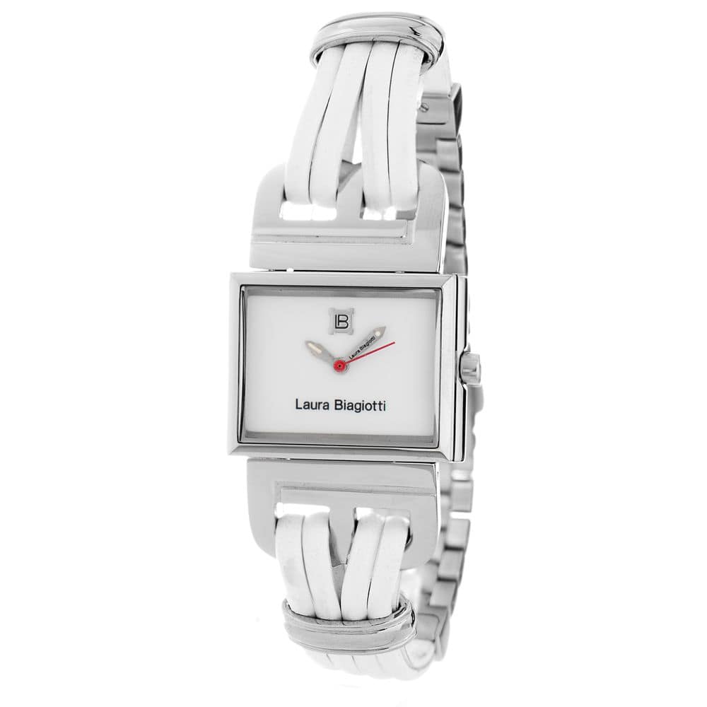 Laura Biagiotti White Leather Dress Watch