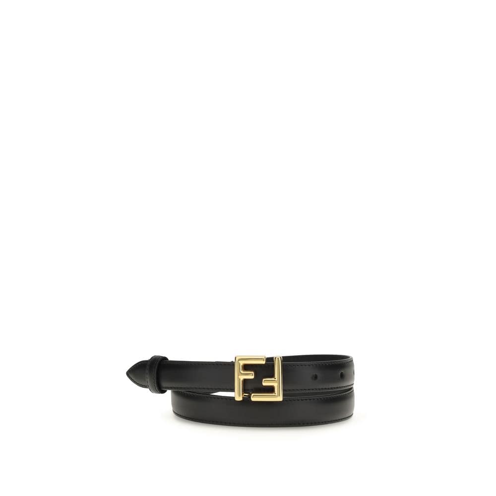 Fendi Black Calf Leather Bos Taurus Regular Belt