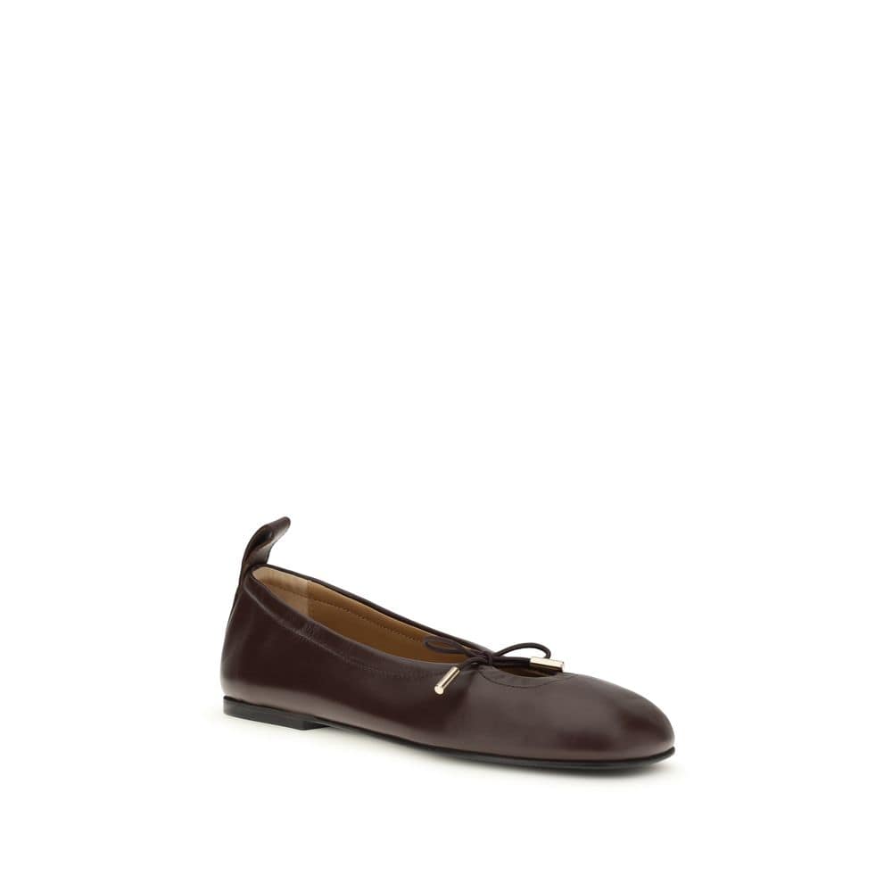Alohas Brown Calf Leather Bos Taurus Ballet Flats - Image 2