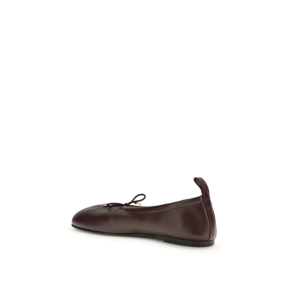 Alohas Brown Calf Leather Bos Taurus Ballet Flats - Image 3