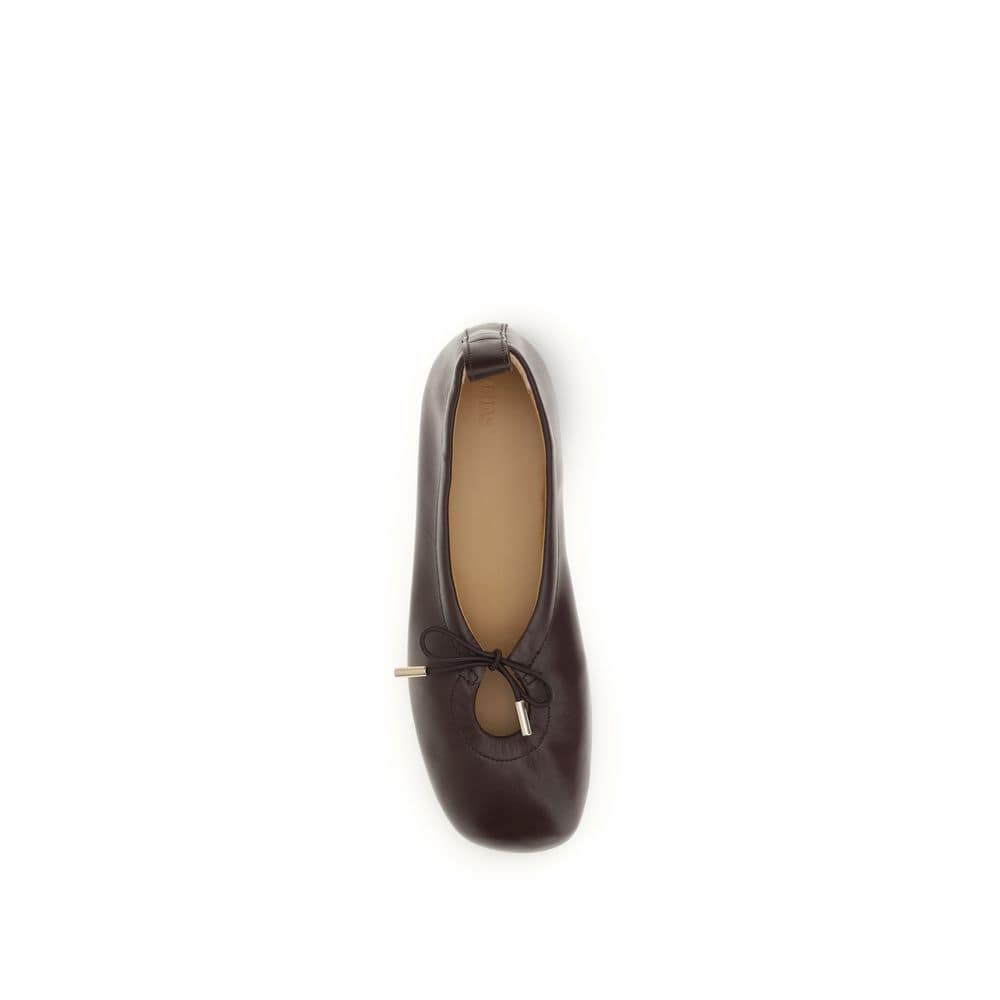Alohas Brown Calf Leather Bos Taurus Ballet Flats - Image 4