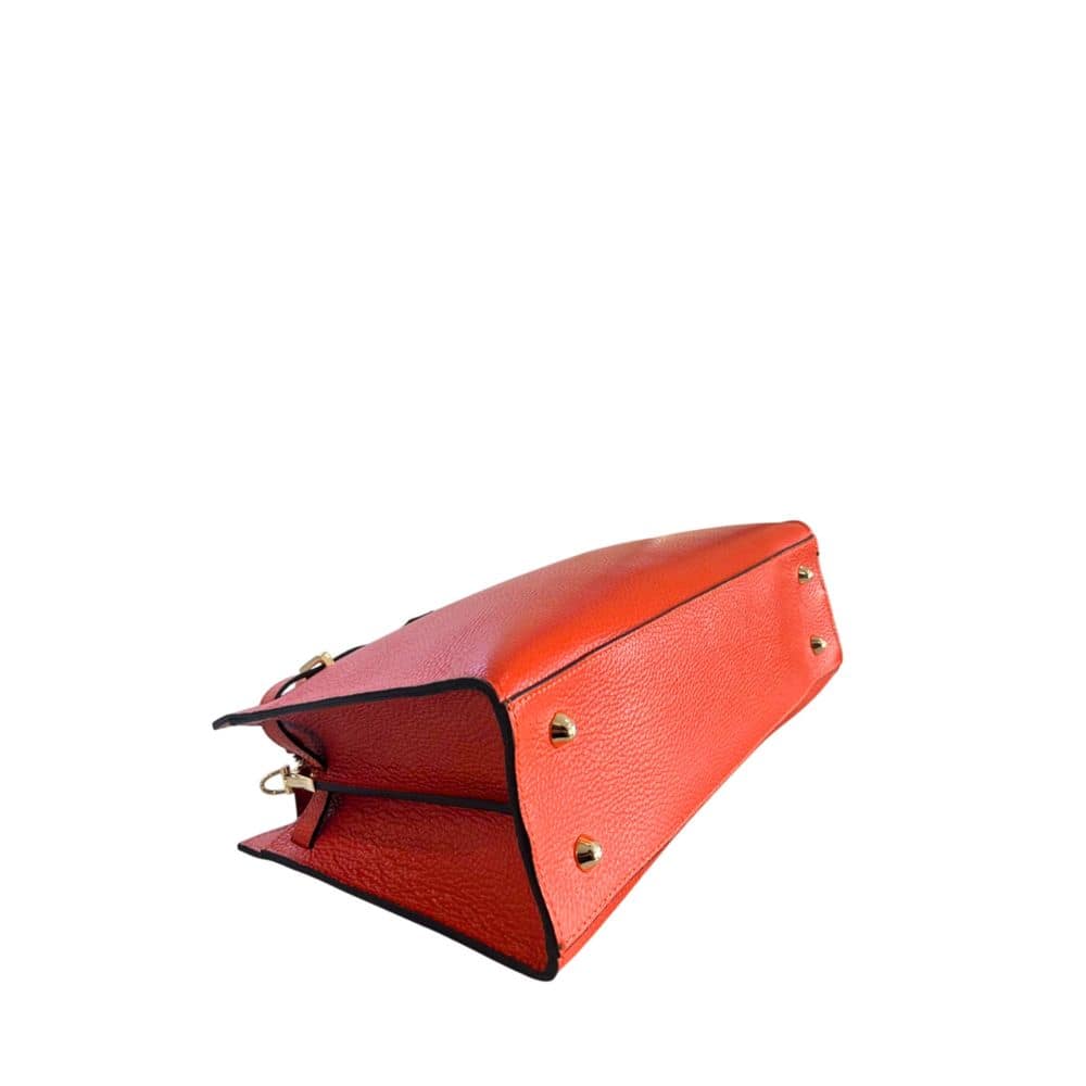 Baldinini Trend Orange Cowhide Shoulder Bag - Image 4