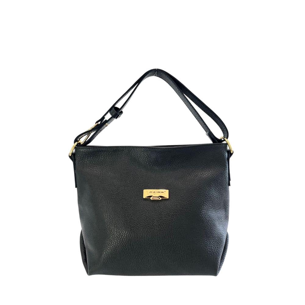 Baldinini Trend Black Cowhide Clutch Bag