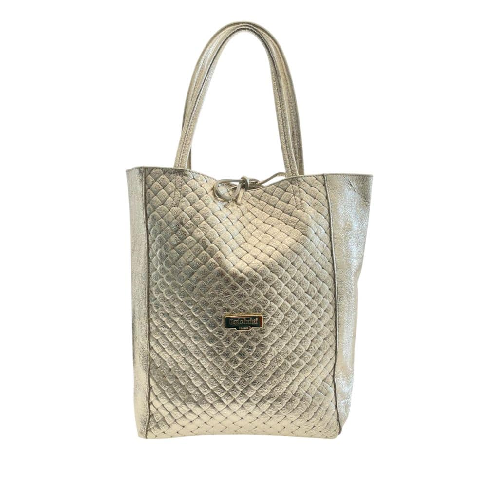 Baldinini Trend Gray Cowhide Clutch Bag