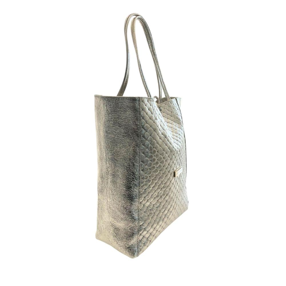 Baldinini Trend Gray Cowhide Clutch Bag - Image 2