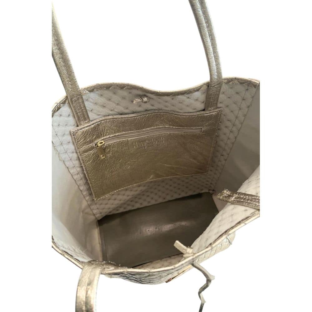 Baldinini Trend Gray Cowhide Clutch Bag - Image 7