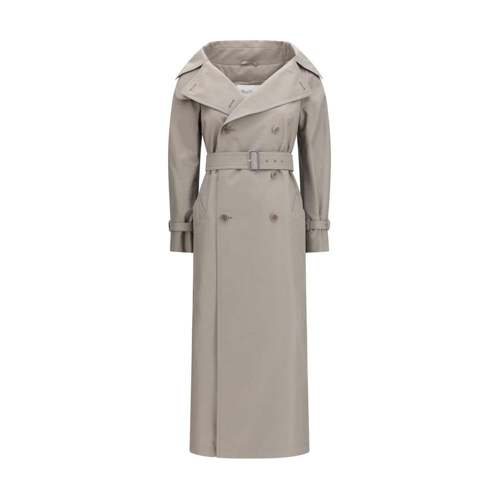 Max Mara Gray Cotton Trench Coat