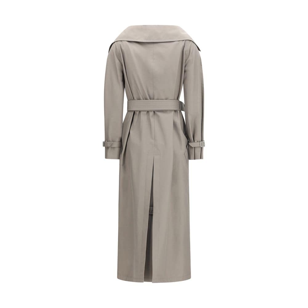 Max Mara Gray Cotton Trench Coat - Image 2