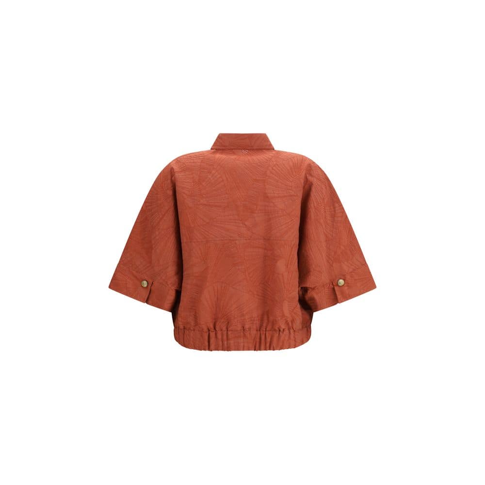 Brunello Cucinelli Orange Cotton Coat - Image 2