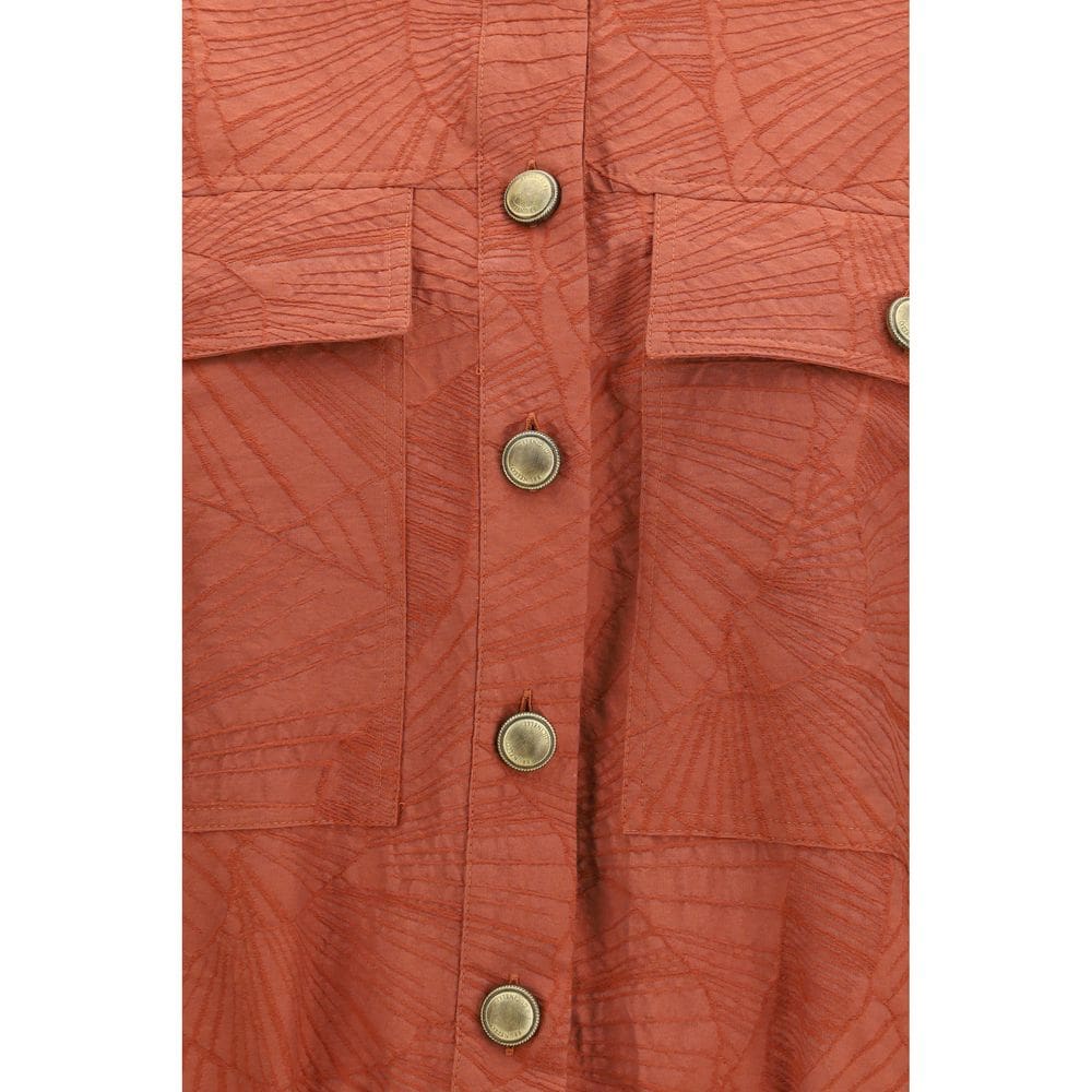 Brunello Cucinelli Orange Cotton Coat - Image 3