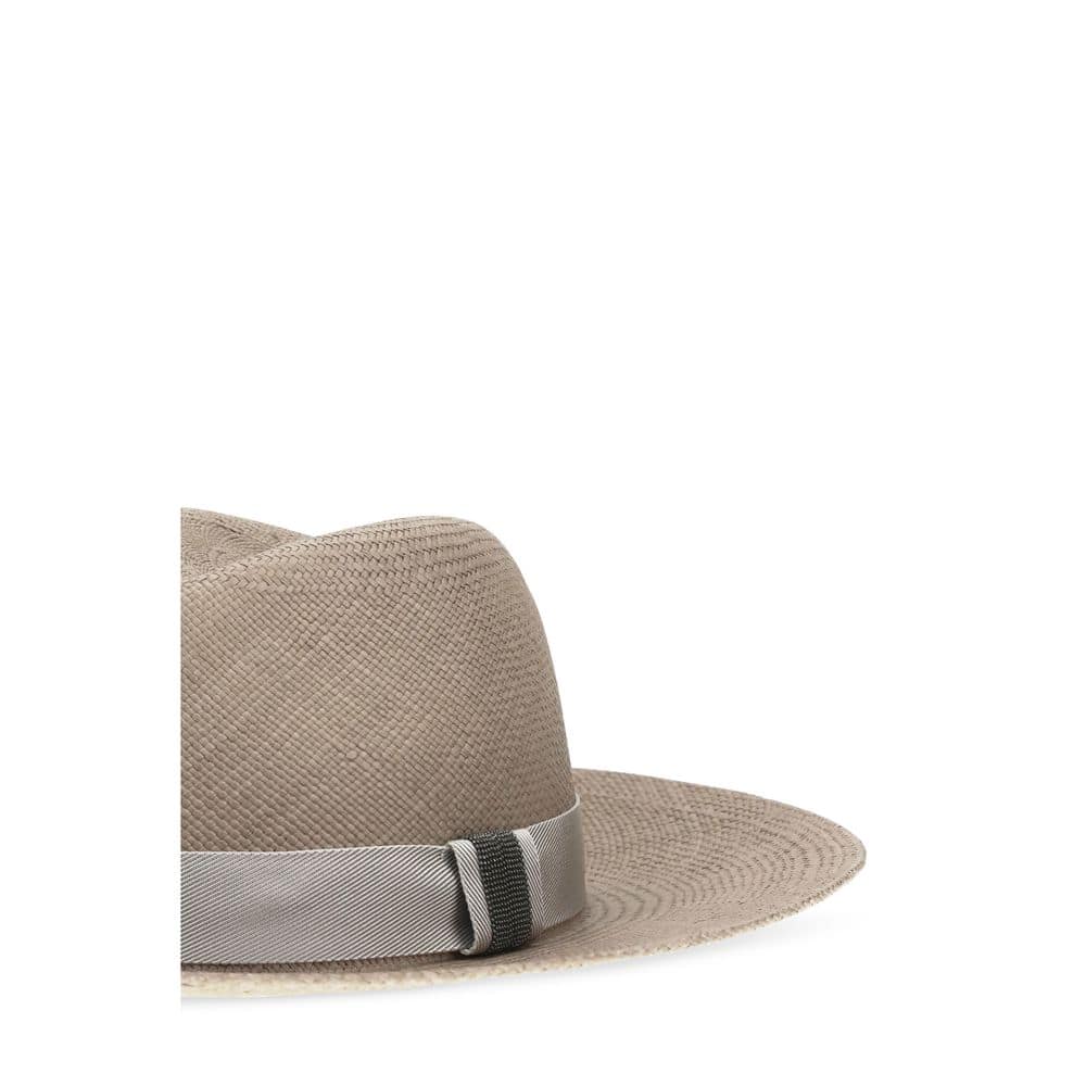 Brunello Cucinelli Beige Straw Fedora - Image 3