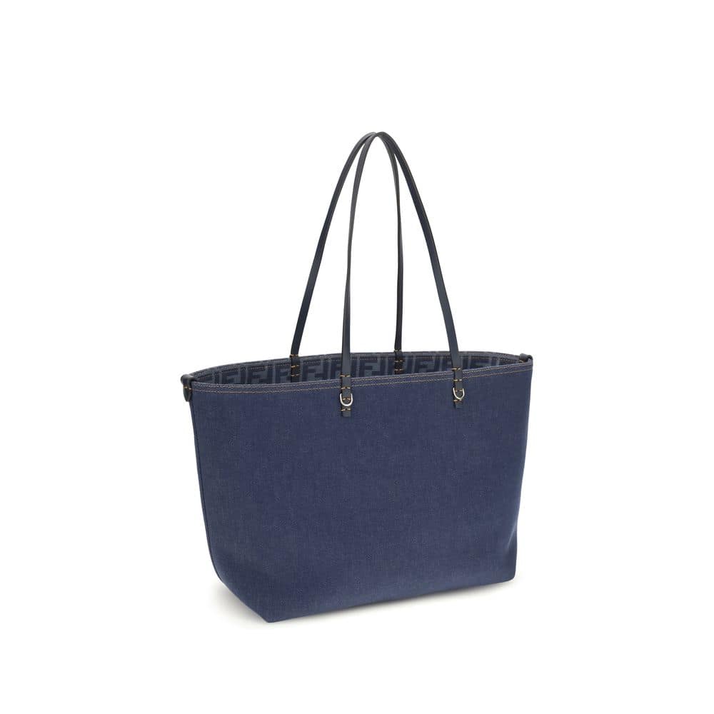 Fendi Blue Cotton Shoulder Bag - Image 3
