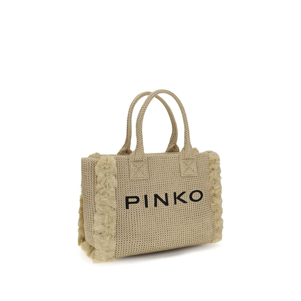 PINKO Beige Raffia Shoulder Bag - Image 2