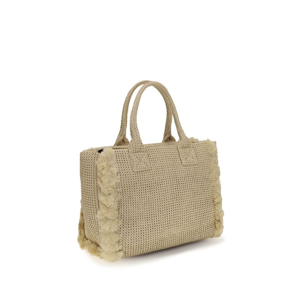PINKO Beige Raffia Shoulder Bag - Image 3