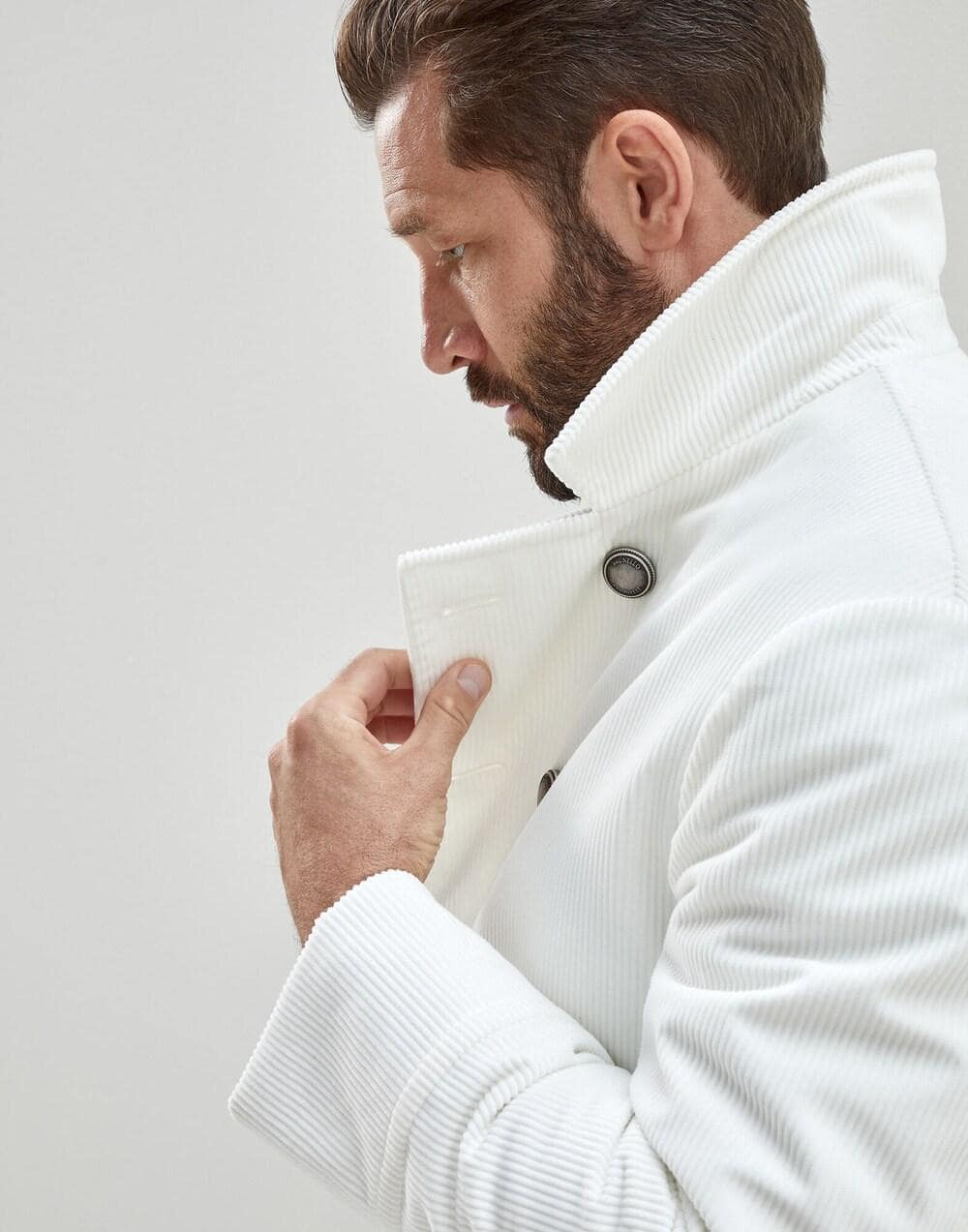 Brunello Cucinelli White Cotton Coat - Image 3