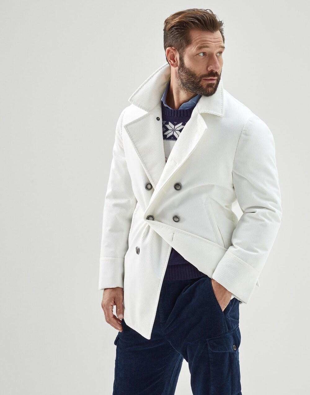 Brunello Cucinelli White Cotton Coat - Image 5
